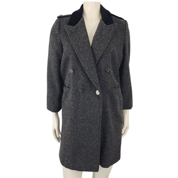 Vintage Girls Braetan Kids Gray Wool Velvet Coat Jacket Size 10 USA Union Made - Picture 1 of 13